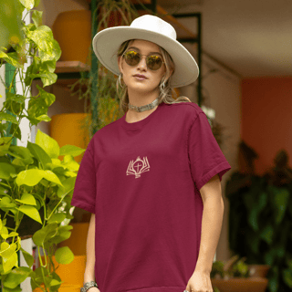 Nome do produto Camiseta Oversized Lisa+Marca Bege/Frente e Costa