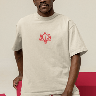 Nome do produto Camiseta Oversized Lisa+Marca Vermelha/Frente e Costa