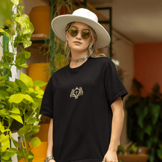 Nome do produto Camiseta Oversized Lisa+Marca Bege/Frente e Costa