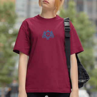 Nome do produto Camiseta Oversized Marca Azul/Frente e Costa