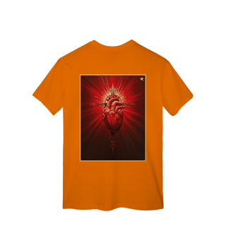 Nome do produto Sagrado Coração e Cruz - T-Shirt Classic
