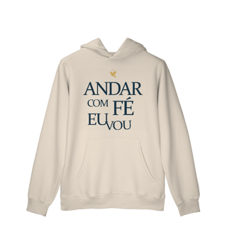 Nome do produto Andar com Fé Eu Vou - Moletom Prime Canguru
