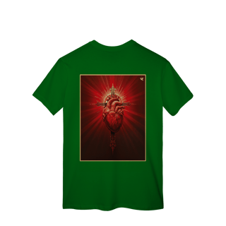 Nome do produto Sagrado Coração e Cruz - T-Shirt Classic