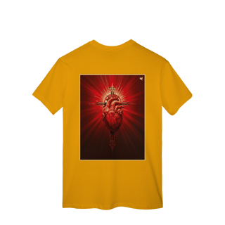 Nome do produto Sagrado Coração e Cruz - T-Shirt Classic
