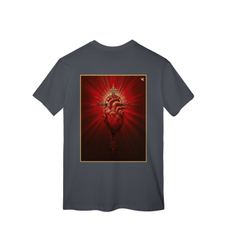 Nome do produto Sagrado Coração e Cruz - T-Shirt Classic