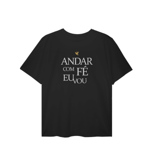 Nome do produto Andar com Fé Eu Vou - T-Shirt Plus Size
