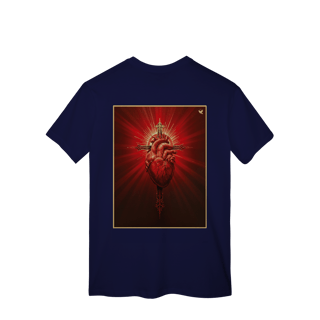 Nome do produto Sagrado Coração e Cruz - T-Shirt Classic