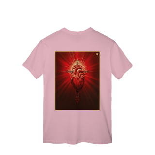 Nome do produto Sagrado Coração e Cruz - T-Shirt Classic