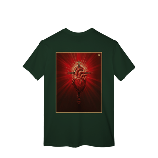 Nome do produto Sagrado Coração e Cruz - T-Shirt Classic