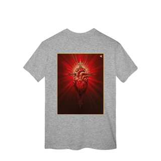 Nome do produto Sagrado Coração e Cruz - T-Shirt Classic