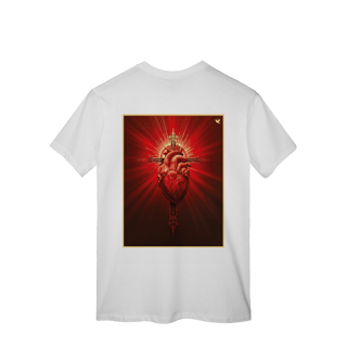 Nome do produto Sagrado Coração e Cruz - T-Shirt Classic