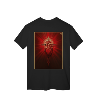 Nome do produto Sagrado Coração e Cruz - T-Shirt Classic