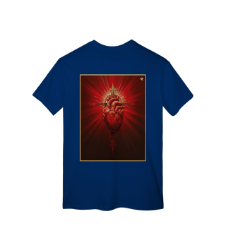 Nome do produto Sagrado Coração e Cruz - T-Shirt Classic