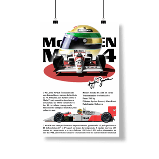 Nome do produto Poster Retrato - MP4/4 Ayrton Senna - STT012