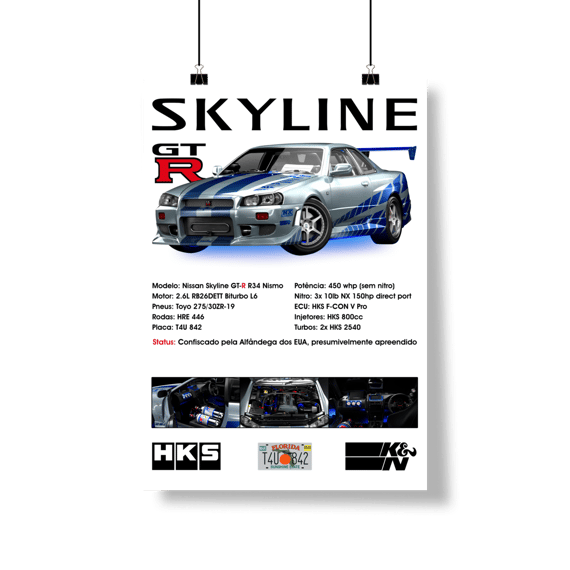 Poster Retrato - West Coast Brian Skyline - STT024