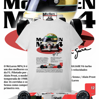 Nome do produto Camiseta Quality - MP4/4 Ayrton Senna - STT012