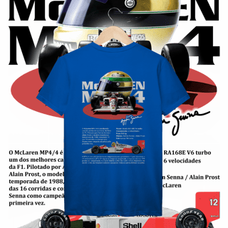 Nome do produto Camiseta Prime - MP4/4 Ayrton Senna - STT012