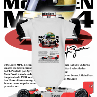 Nome do produto Body Infantil - MP4/4 Ayrton Senna - STT012