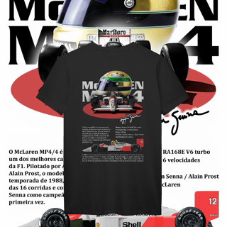 Nome do produto Camiseta Prime - MP4/4 Ayrton Senna - STT012