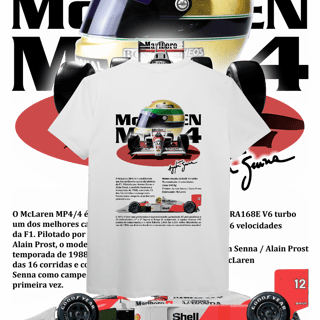 Nome do produto Camiseta Pima - MP4/4 Ayrton Senna - STT012