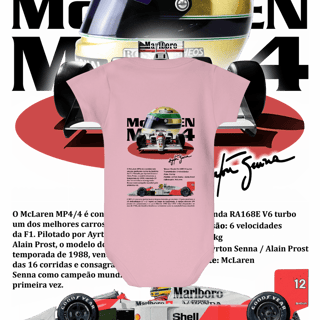 Nome do produto Body Infantil - MP4/4 Ayrton Senna - STT012