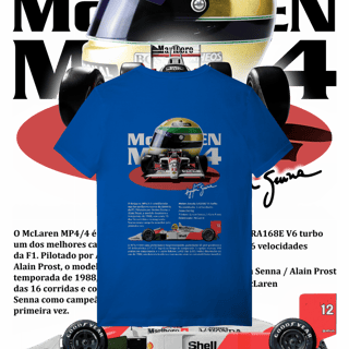 Nome do produto Camiseta Quality - MP4/4 Ayrton Senna - STT012