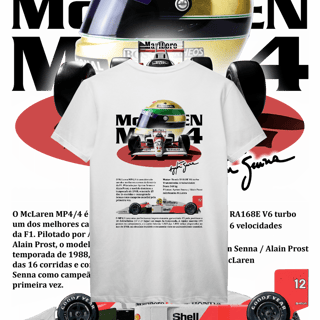 Nome do produto Camiseta Prime - MP4/4 Ayrton Senna - STT012