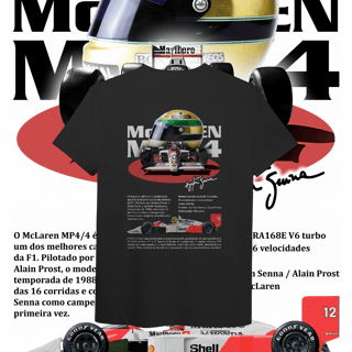 Nome do produto Camiseta Pima - MP4/4 Ayrton Senna - STT012