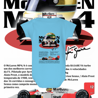 Nome do produto Body Infantil - MP4/4 Ayrton Senna - STT012