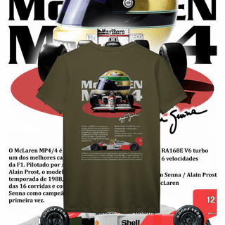 Nome do produto Camiseta Prime - MP4/4 Ayrton Senna - STT012