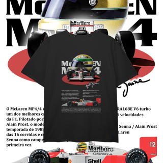 Nome do produto Camiseta Plus Size - MP4/4 Ayrton Senna - STT012