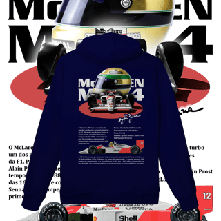 Nome do produto Moletom Canguru Prime - MP4/4 Ayrton Senna - STT012