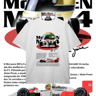 Nome do produto Camiseta Plus Size - MP4/4 Ayrton Senna - STT012