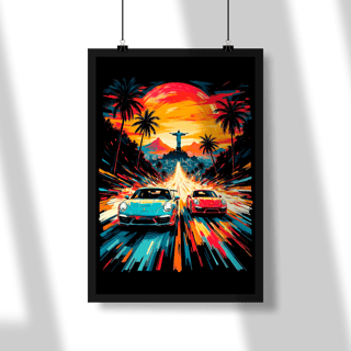 Nome do produto Poster Retrato - Racha no Rio - STT004