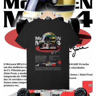 Nome do produto Camiseta Quality - MP4/4 Ayrton Senna - STT012