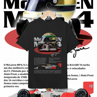 Nome do produto Camiseta Inf (10 a 14) - MP4/4 Ayrton Senna - STT012