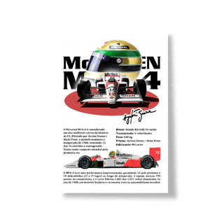 Nome do produto Poster Retrato - MP4/4 Ayrton Senna - STT012
