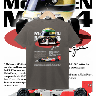 Nome do produto Camiseta Estonada - MP4/4 Ayrton Senna - STT012