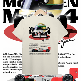 Nome do produto Camiseta Pima - MP4/4 Ayrton Senna - STT012