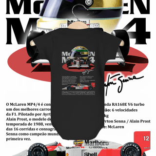 Nome do produto Body Infantil - MP4/4 Ayrton Senna - STT012