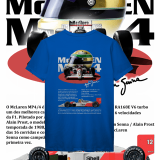 Nome do produto Camiseta Prime - MP4/4 Ayrton Senna - STT012