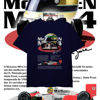 Nome do produto Camiseta Plus Size - MP4/4 Ayrton Senna - STT012