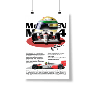 Nome do produto Poster Retrato - MP4/4 Ayrton Senna - STT012