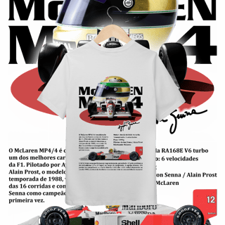 Nome do produto Camiseta Inf (10 a 14) - MP4/4 Ayrton Senna - STT012