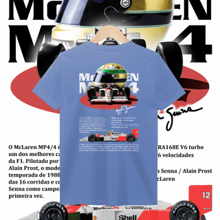 Nome do produto Camiseta Estonada - MP4/4 Ayrton Senna - STT012