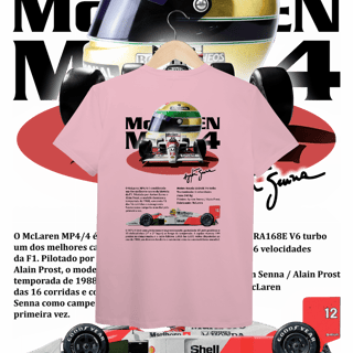 Nome do produto Camiseta Pima - MP4/4 Ayrton Senna - STT012