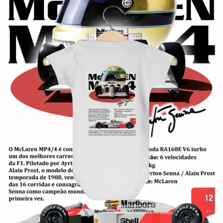 Nome do produto Body Infantil - MP4/4 Ayrton Senna - STT012