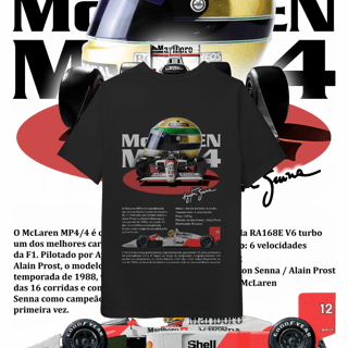Nome do produto Camiseta Inf (10 a 14) - MP4/4 Ayrton Senna - STT012