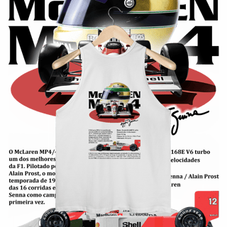 Nome do produto Regata Masculina - MP4/4 Ayrton Senna - STT012