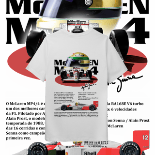Nome do produto Camiseta Inf (10 a 14) - MP4/4 Ayrton Senna - STT012